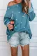 Blue Star Print Relaxed Long Sleeve Top