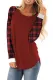 Red Plaid Long Sleeve Top