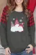 Gray Scandinavian Gnomes Print Plaid Christmas Sweatshirt