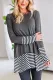 Striped Patchwork Gray Tunic Top