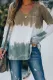 Color Block Tie Dye Pocketed Knit Long Sleeve Top