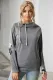 Gray Double Hooded Sweatshirt with Camo Elbow Patch and Inner Hooded