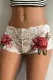White Sheer Embroidery Floral Lace Cheeky Boyshort Underwear