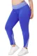 Royal Blue Heathered Splice Plus Size Yoga Pants