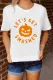 White LET'S GET SMASHED Halloween Pumpkin Face Graphic Tee