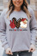 Christmas Leopard Polka Dot Santa Clause Print Graphic Sweatshirt