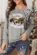 Leopard Letter Christmas Graphic Print Pullover Top