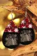 Plaid Snowflakes Christmas Tree Print Earrings