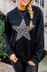 Leopard Star Graphic Black Sweatshirt