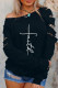 Letter Print Cut-out Long Sleeve Pullover Sweatshirt