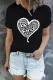 Letters Heart Shape Printed Short Sleeve T-shirt