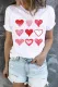 White Valentine Heart Print Crewneck Short Sleeve Graphic Tee