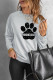 Gray DOG MOM Claw Print Long Sleeve Graphic Sweatshirt