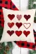 Beige Valentine Heart Print Graphic Pillow Cover