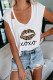 White Leopard Lips XOXO T-shirt med utskärning