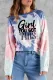 Multicolor Letter Tie-dyed Print Crewneck Long Sleeve Top