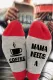 Gray MAMA NEEDS A COFFEE Graphic Crew Socks