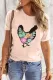 Pink Floral Chicken Print Short Sleeve Graphic T-shirt