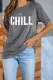Gray CHILL Round Neck Short Sleeve Tunic Top