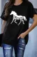 Black Horse Animal Graphic T Shirt