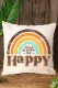 Think HAPPY BE Happy Print Pillow Cover