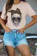 Pink Skull with Leoprd Fashion Graphic Tee
