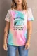 Multicolor Fitness Taco in My Mouth Graphic Tie Dye Lace Sleeve T-Shirt