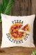 Beige PIZZA DELIVERY GUY Fun Pillow Cover