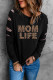 Black Leopard MOM LIFE Ripped Sleeve Top