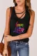 Black Love is Love Colorful Print Strappy Neck Tank Top