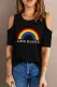 Black Rainbow LOVE IS LOVE Cold Shoulder T Shirt