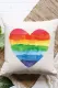 Beige Rainbow Heart Shape Pillow Covers