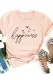 Pink Happiness Graphic Print Crewneck Short Sleeve T Shirt