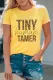 Yellow Tiny Human Tamer Leopard Print Short Sleeve T Shirt