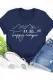 Blue Casual Happy Camper Letter Print Graphic Tee