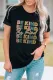 Black BE KIND Letter Graphic Print Short Sleeve Tee
