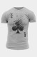 Gray Spade K Graphic Print Muscle Fit Men's T Shirt