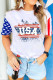 Wielokolorowa koszulka z nadrukiem flagi USA w kolorowe bloki