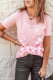 Pink Cherry Blossom Print Pocket Front Crewneck T Shirt