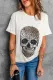 Leopard Skull Graphic White T Shirt