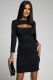 Black Cut-out Long Sleeve Bodycon Mini Dress