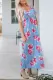 Ruffle Sleeveless High Waist Floral Maxi Dress