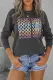 Gray GOOD VIBES Graphic Pullover Sweatshirt