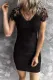 Black Lace Sleeve Ribbed Bodycon Dress