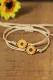 White Handmade Sunflower Braided Bracelet