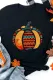Black Tribal Fun Pumpkin Graphic Print Casual T Shirt