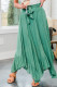 Green Asymmetric Flounce Belted High Waist Maxi Skirts