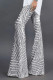 Silver Sequin Wide Leg Pants