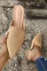 Khaki Pointed Toe Flat Sandals