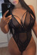 Alluring Lace Mesh Teddy Lingerie